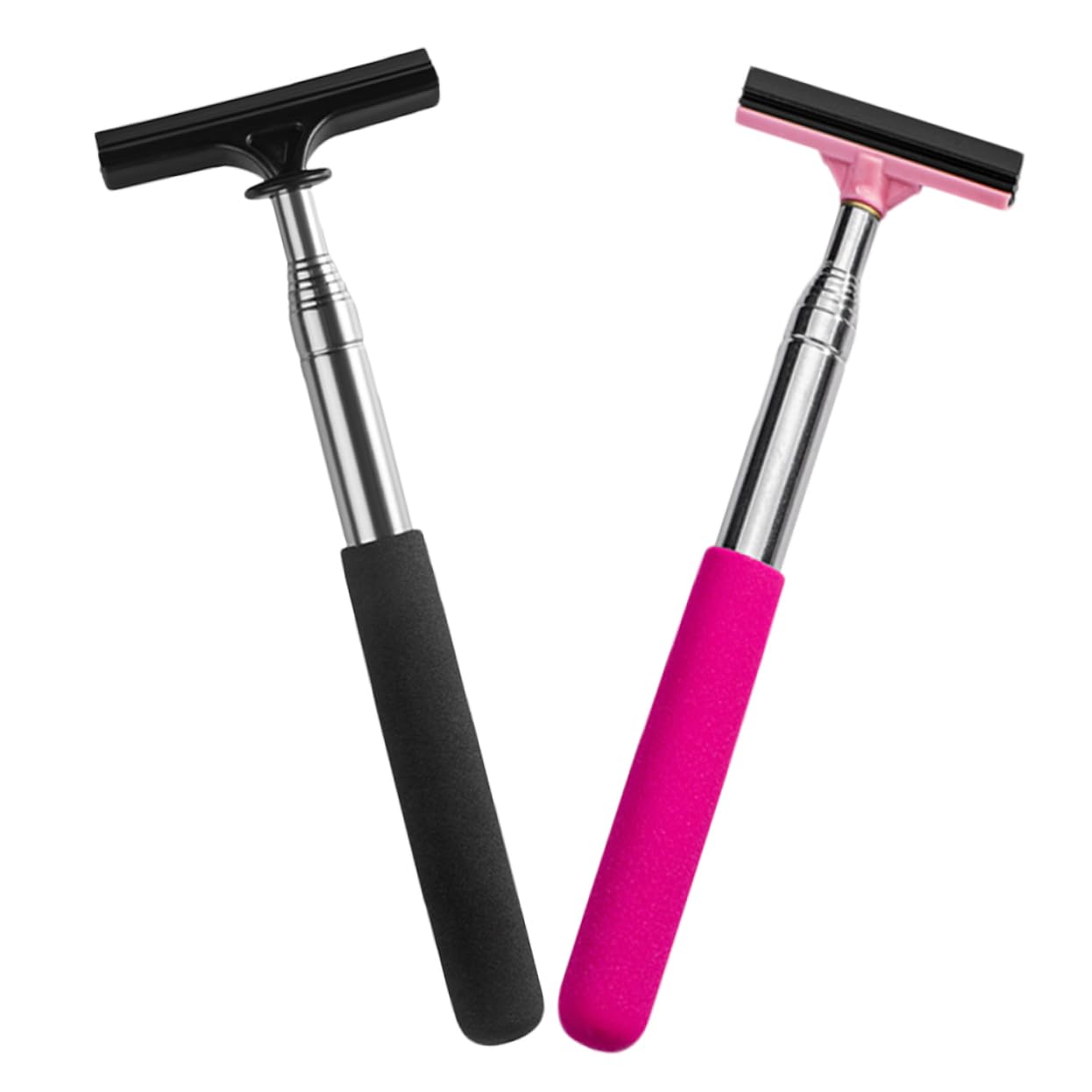 Zerodeko 2Pcs Telescopic Car Mirror Squeegee Portable Rearview Mirror Wiper Cleaner for Windshield Mirrors Durable and Stylish Design Compact for Easy Carrying and Convenience