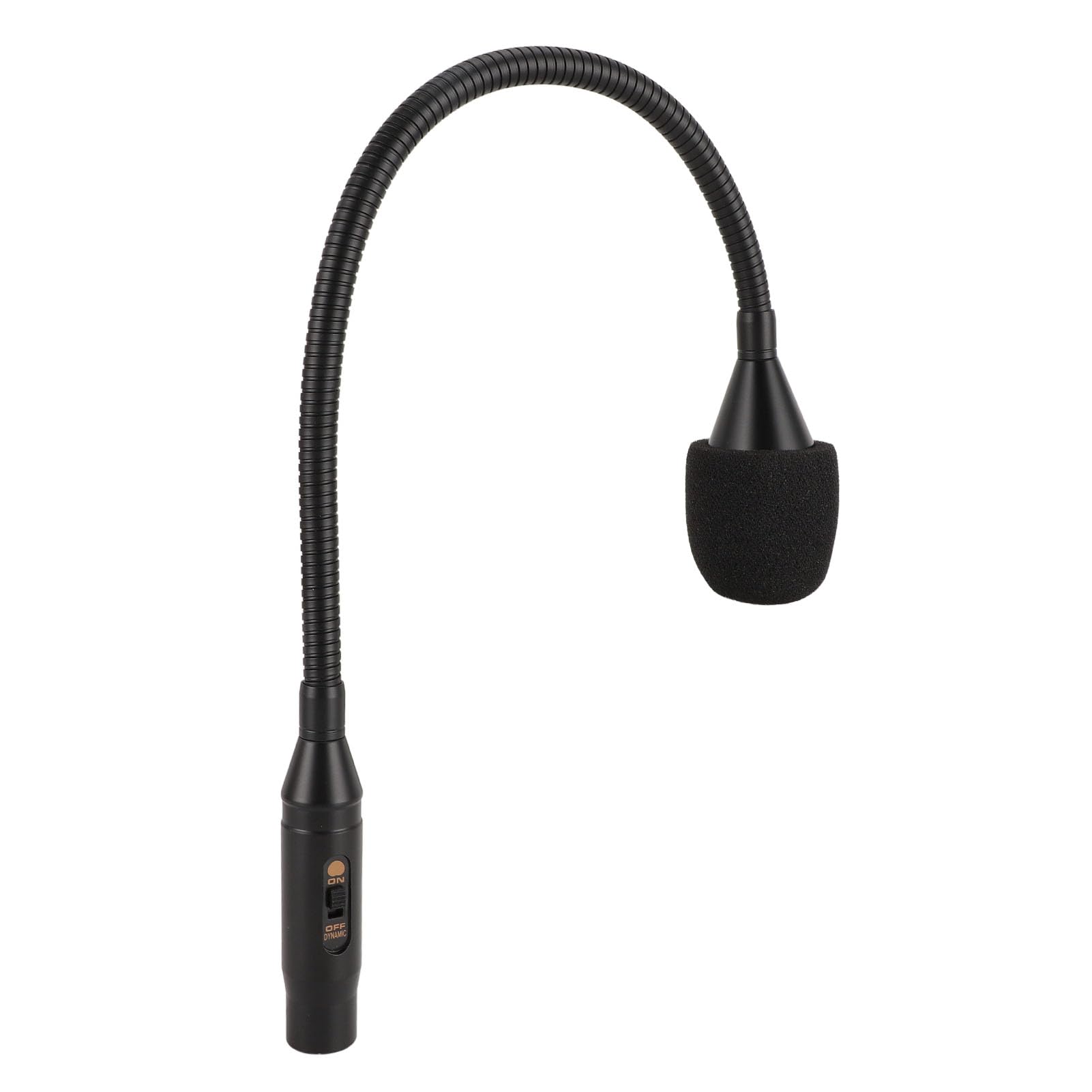 Dynamic Moving Coil Gooseneck DJ Microphone with Adjustable Metal Hose, Portable XLR Mic for Versatile Use