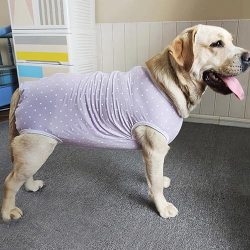 Image of Recovery Suit Post Surgery for Large Medium Dog, Spay Recovery Suit for Male and Female Dogs, Post Surgery Dog Onesie, Substitute E-Collar & Cone (Purple-3XL)