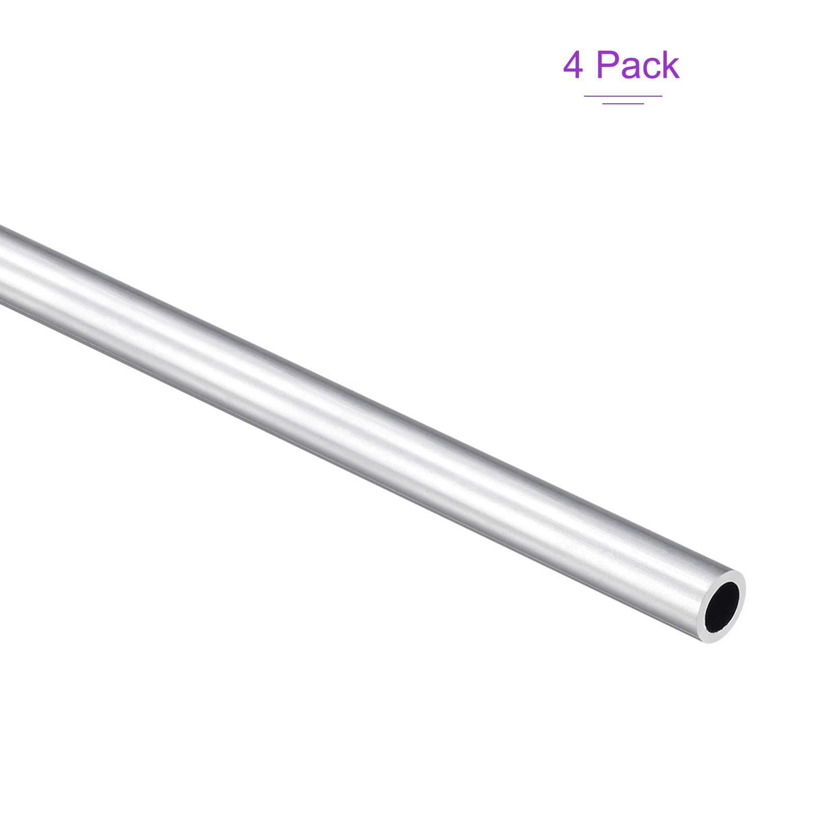 DMiotech 4-pak (8 mm śr. x 5 mm ID) 6063 aluminiowa okrągła rura o długości 300 mm przemysłowe metalowe rury do budowy ram maszyn projekty DIY