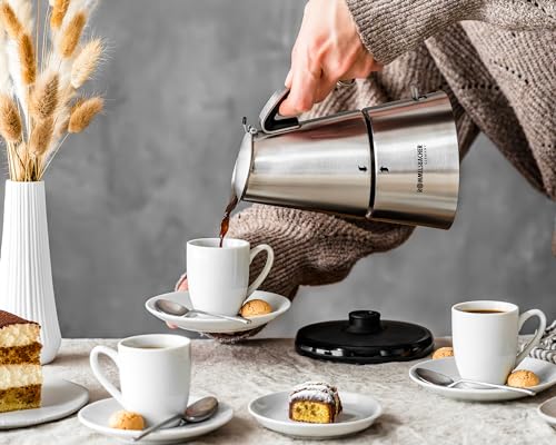 Foto von Rommelsbacher Espresso Kocher EKO 364/E, elektrisch, hochwertige Edelstahlkanne, Filtereinsatz für 2 oder 4 Tassen, verdecktes Heizelement, 360° Zentralsockel, automatische Abschaltung, 365 W