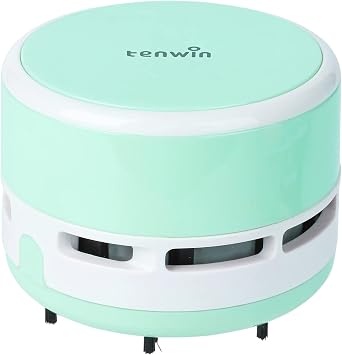 tenwin Mini Vacuum Cleaner, Portable Desktop Vacuum Cordless, Handheld Dust Sweeper Battery Operated, Low Noise and Strong Suction for Home/Office/School/Car/KeyboardBattery not Include