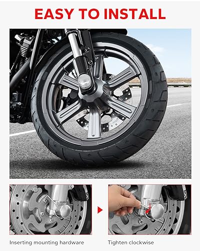 Amazicha Chrome Front Axle Nut Cover Axle Caps Compatible for Harley Touring Softail Electra Road Glide Sportster 08-later