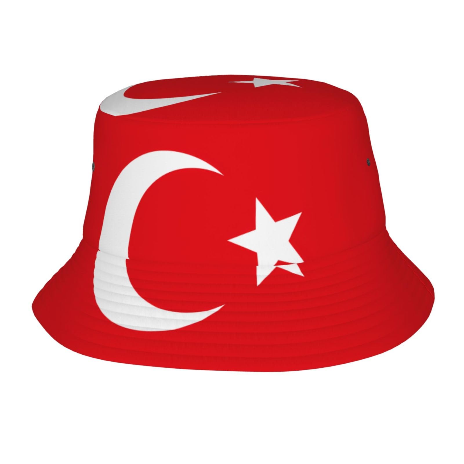 QHZLY Unisex Flag of Turkey Bucket Hat for Outdoor Activities, Breathable for Gardening, Beach, Hiking, Fishing Black