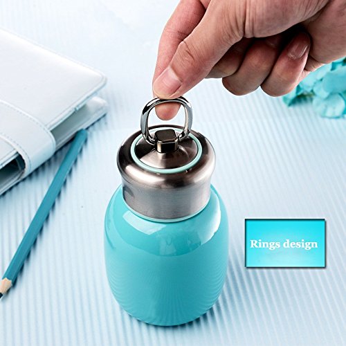 280Ml Mini Cute Coffee Vacuum Flasks Thermos Stainless Steel Travel Drink Water Bottle Thermoses Cups And Mugs (Blue) #TOP1