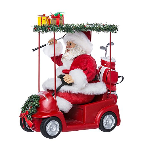 Kurt Adler C7480 11.25' Fabriche Santa Driving Golf Cart
