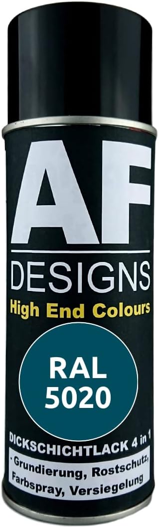 Alex Flittner Designs Rust Protection Paint 4-in-1 RAL 5020 Ocean Blue Metal Protective Paint Spray Rust Protection Paint Spray Can