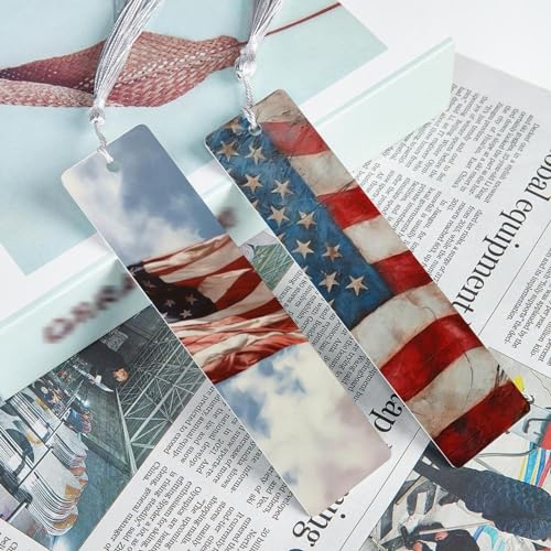 6 marque-pages à pompons Independence Day : cadeau idéal pour lecteur - 4