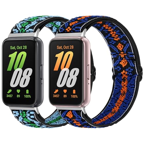 enkic Pulseira elástica compatível com Samsung Galaxy Fit 3, bracelete de substituição elástica de nylon desportivo, bracelete de relógio ajustável apenas Loop para Samsung Galaxy Fit 3, pulseira para