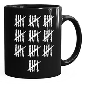 MoonWorks Kaffee-Tasse 50 Geburtstag Strichliste Striche Jubiläum Jahrgang Geschenk Alter einfarbig schwarz Unisize