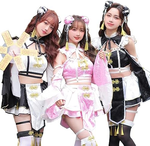 [Malymoon] キョンシー チャイナドレス チャイナ お化け 中国 チャイナ服 コスプレ衣装 ハロウィン コスプレ コスチューム 衣装 仮装 マリームーン 7点セット【9684】 詳細画像1