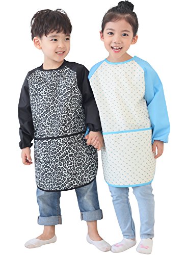 image for Plie Kids Painting Apron – Waterproof Long Sleeve Art Smock for Todd