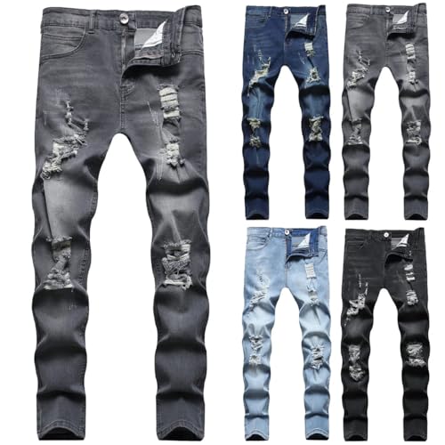 Mens Summer Slim Fit Straight Tube Hip Hop Pants Thin Pants Straight Blue Jean2