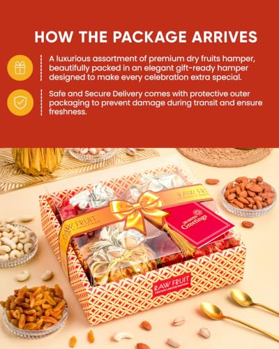 Image of Hyperfoods Rakhi Gift Hamper for Brother Rawfruit's Handcrafted Potli Pack of 4 Almond Cashew Raisins Pistachios 495 Grams with Thali Roli & Rice Dry Fruits Gift Pack Rakhi for Brother with Dry Fruit