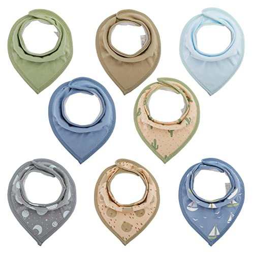 Image of Bizzee baby Bandana Drool Bibs Drool Bibs 100% Cotton for Unisex Boys Girls Multiple Colors Baby Bib Set for Teething