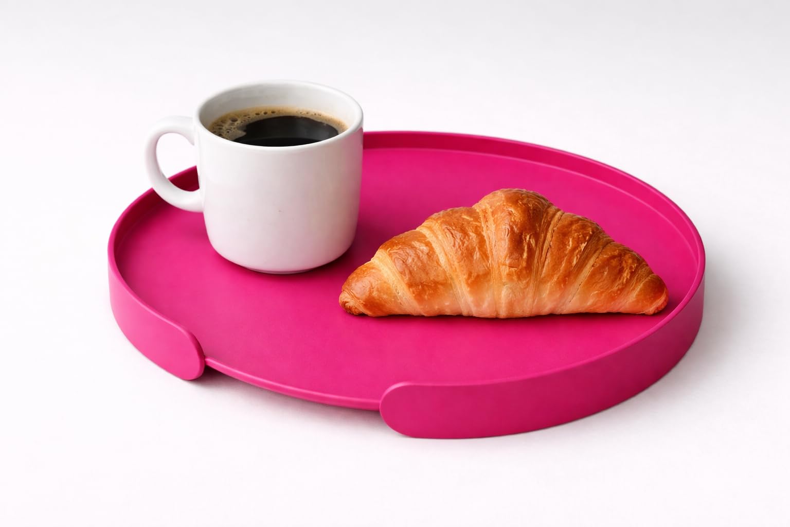 Rundes Serviertablett Ø 30 cm aus Aluminium, pulverbeschichtet & wetterfest – kompakt mit umlaufender Reling, für Küche, Wohnzimmer, Balkon & Terrasse – Milo (Pinkmagenta)