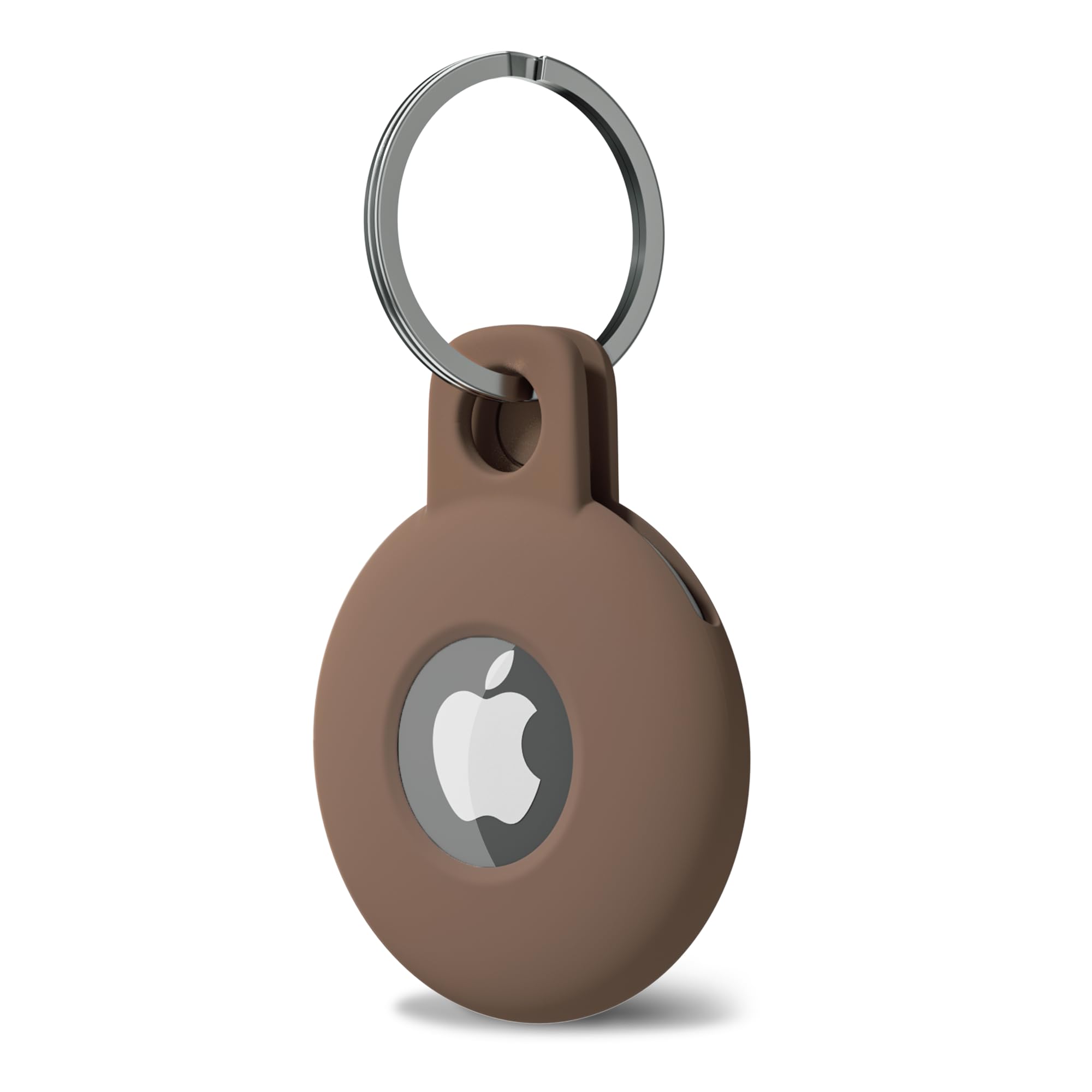 Svanove for Airtag Keychain Airtag Holder Key Ring, Siliocne Airtag Case Air Tag Cover, Cute Airtag Accessories for Kid, Luggage, Cat Dog Collar, Car, Compatible with Apple Airtag 2021, Brown Fall - 1