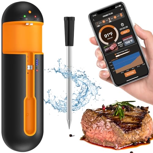 Meat Thermometer Digital – [500FT] Wireless Meater Thermometer with Bluetooth 5.2 Technology, Meat Thermometer for Oven/BBQ/Grill/Kitchen Supporting iOS & Android APP Control