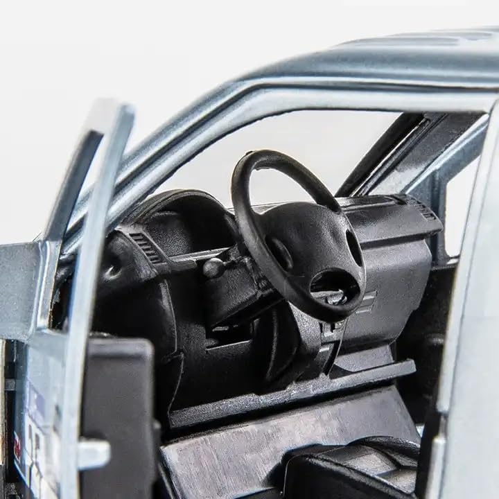 Image of 1:32 Scale Hiace Racing School Van Toy Car | Metal Pullback Diecast Car for Kids with Openable Doors, Sound, Light Effects Toy for Car Enthusiasts (Color As Per Available), White