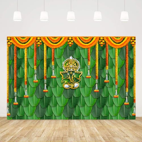 Tela de fondo decoración Pooja 5x3ft miniatura 1