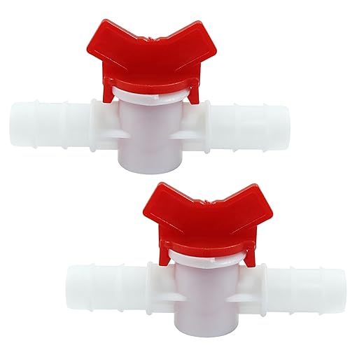 Válvula de bola de púas de manguera de 58 pulgadas, válvula de bola de riego por goteo, interruptor de apagado para riego por goteo y acuarios