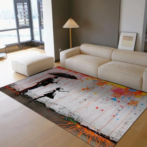 Tapis graffiti salon 180x240 cm grand format style street art multicolore