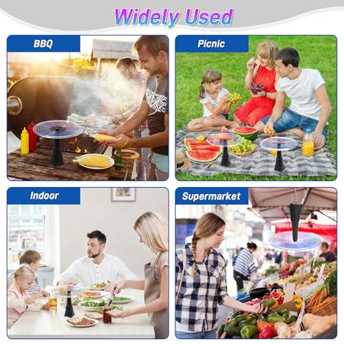 LETKEYS 6 Packs Food Fans for Tables, AA Battery Powered, Portable Table Fans with Holographic Blades and Hook, Table Food Spinner Quiet for Picnic Home Party BBQ, Black by LETKEYS - Image 7