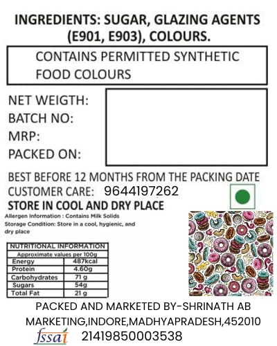 Image of La Aromatic Alphabet Shapes Jimmies /Sprinkles for Cake decorations-200gms