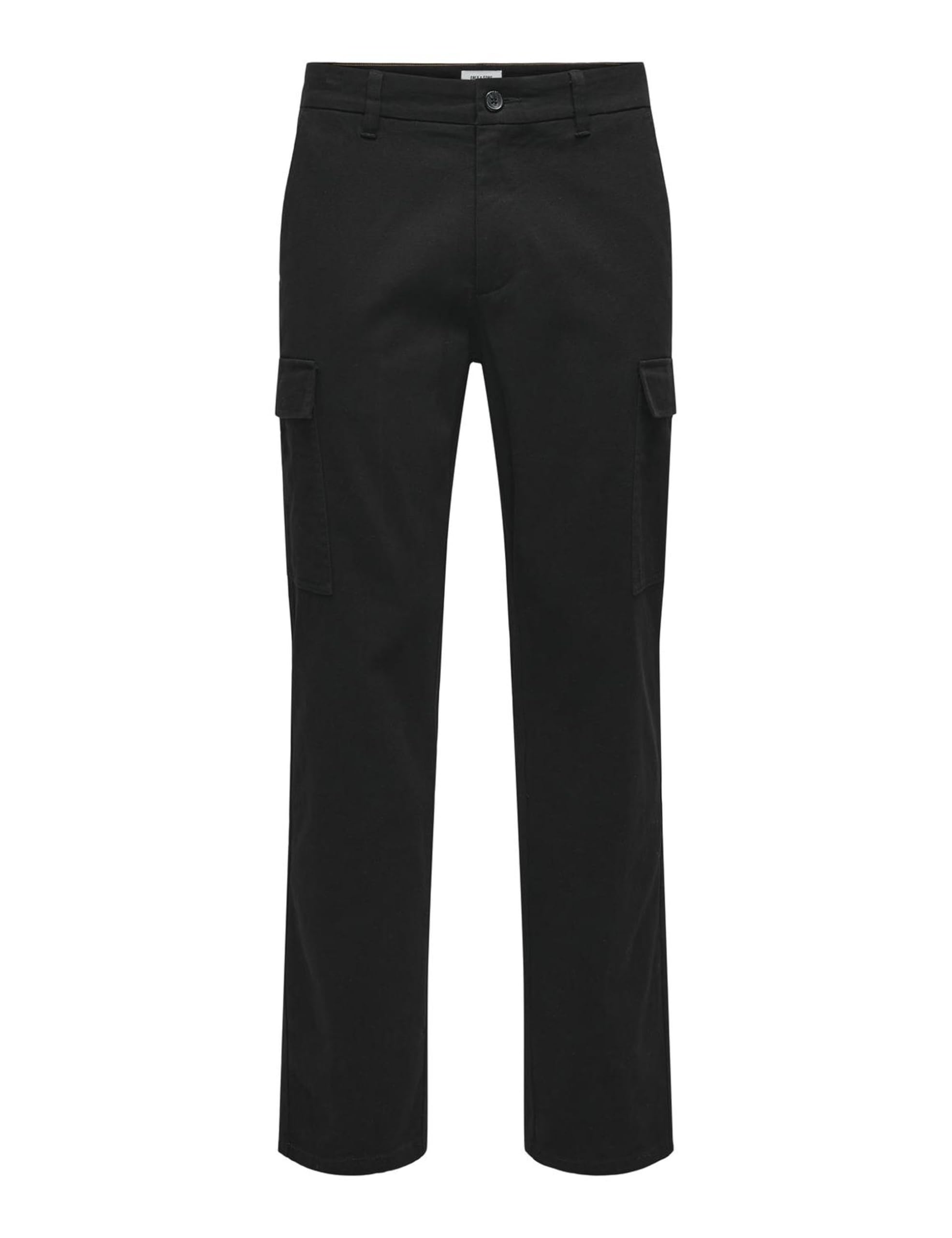 Only & Sons Onsnicky Cargo Straight 0241 Trousers, Black, 36 W/34 L