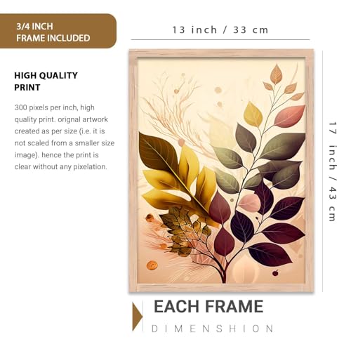 Image of kotart Home Decoration Painting Floral Paintings With Frame For Living Room Bed Room Hotel Wall Decor Digital Reprint Engineered Wood Set of 3 (Art 6, 13X17 INCH)