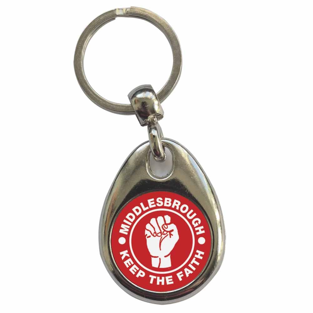 Ozorath Middlesbrough Keep The Faith Northern Soul Keyring Keychain with Split Ring Attachment and Metal Key Fob