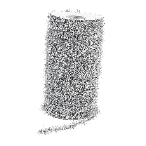 PRETYZOOM 1roll Tinsel Garland for Christmas Decoration Metallic Streamer Party Supplies for Weddings Home Decor Festivals and Holiday Celebrations of Thin Tinsel