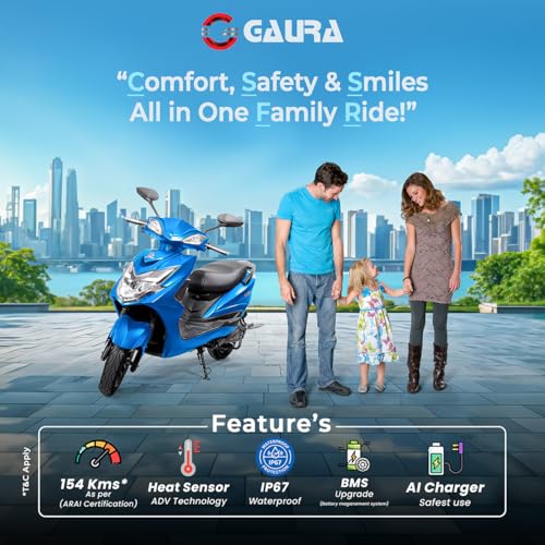 Image of Gaura G6 (Mat Blue) | High-Speed EV | 100-140 km Range, 64V 52Ah, 4-5 Hr Charging, CBS Disc Brakes | fast electric scooter