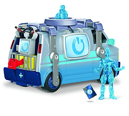 Fortnite FNT0897 Cuenta con Furgoneta de Lujo, vehículo electrónico con Dos Figuras articuladas de 4 Pulgadas (Etapa 1) y reinicio de recluta Jonesy Figuras, y Accesorio, Multi, Exclusivo de Amazon
