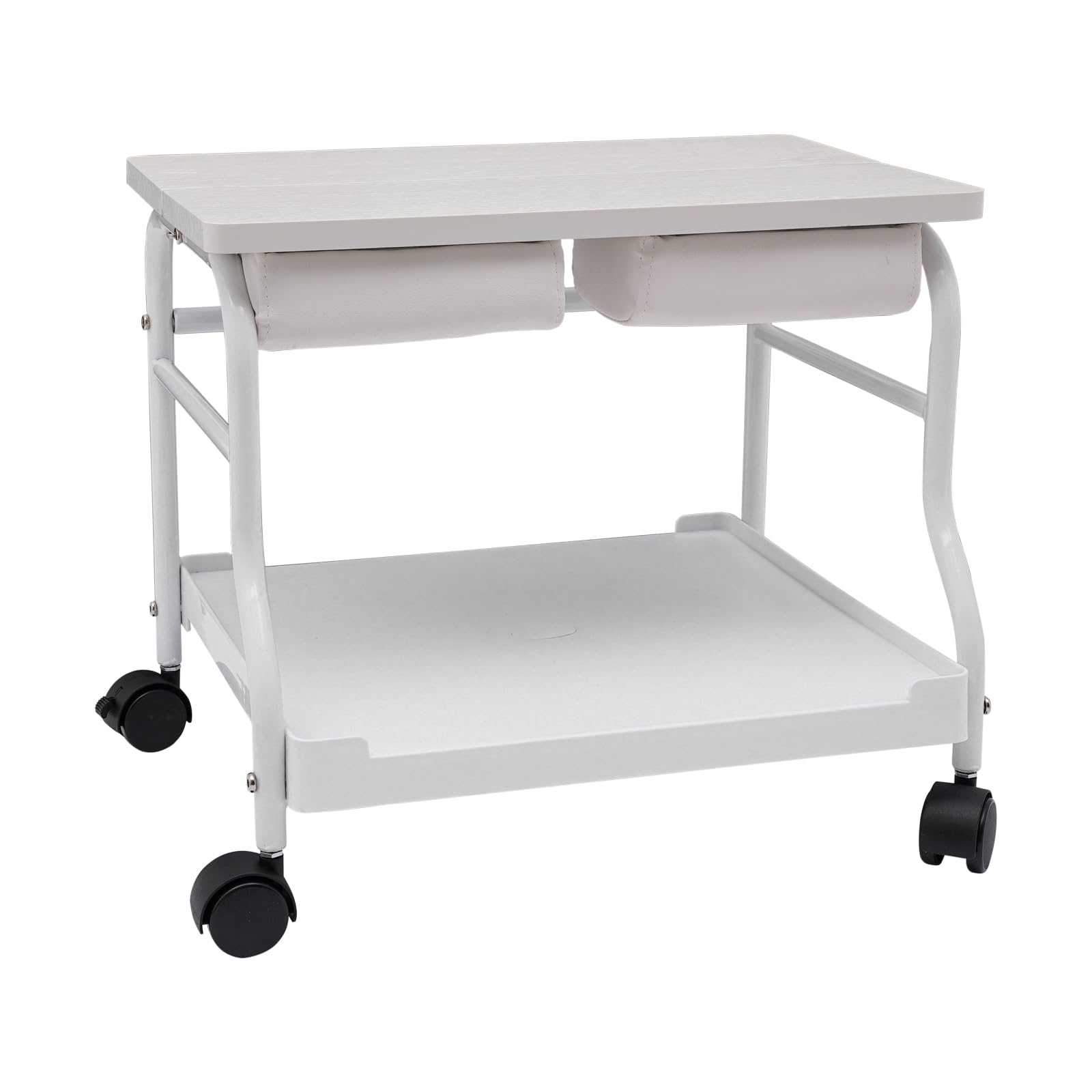 Tragbarer Beauty Salon FußBad Rollwagen Klappbar PediküRe ManiküRe Massage FußStüTze Behandlungsstuhl SalonmöBel Mobiler Trolley FüR Esthetician Nageldesign FußPflege Mit RäDern (Weiß)