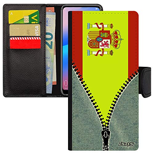 Coque Redmi Note 8 Pro Espagne étui portefeuille en cuir noir