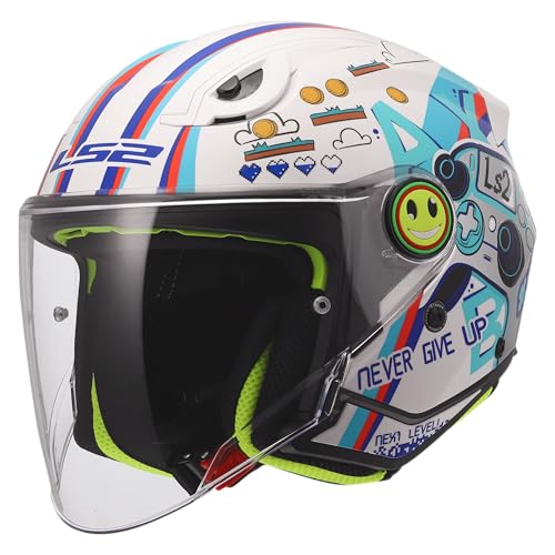 Casque jet enfant LS2 Funny II Next Level avec écran long blanc S - 2