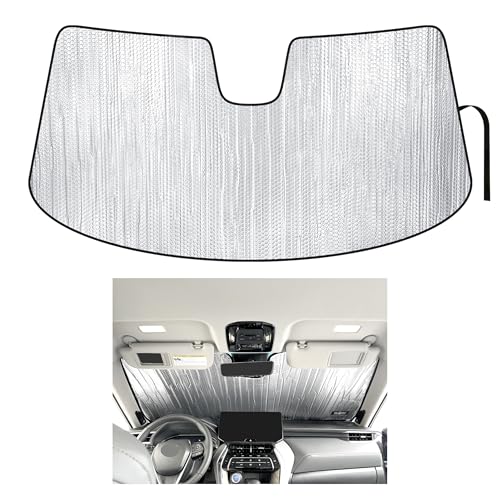 YelloPro Custom Fit Front Windshield Reflective Sunshade for 2021 2022 2023 2024 Toyota Venza SUV, LE, XLE, Limited, Sun Shade Protector Accessories [Made in USA]