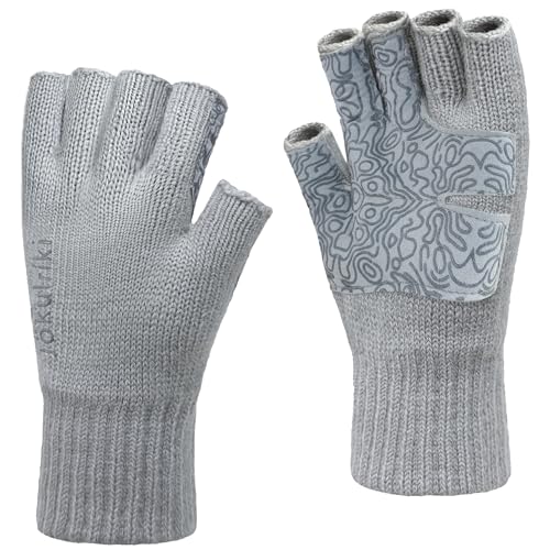 Jökulríki Luvas Sem Dedos De Lã Merino Quentes Para Homens E Mulheres, Luvas De Inverno Para Clima F