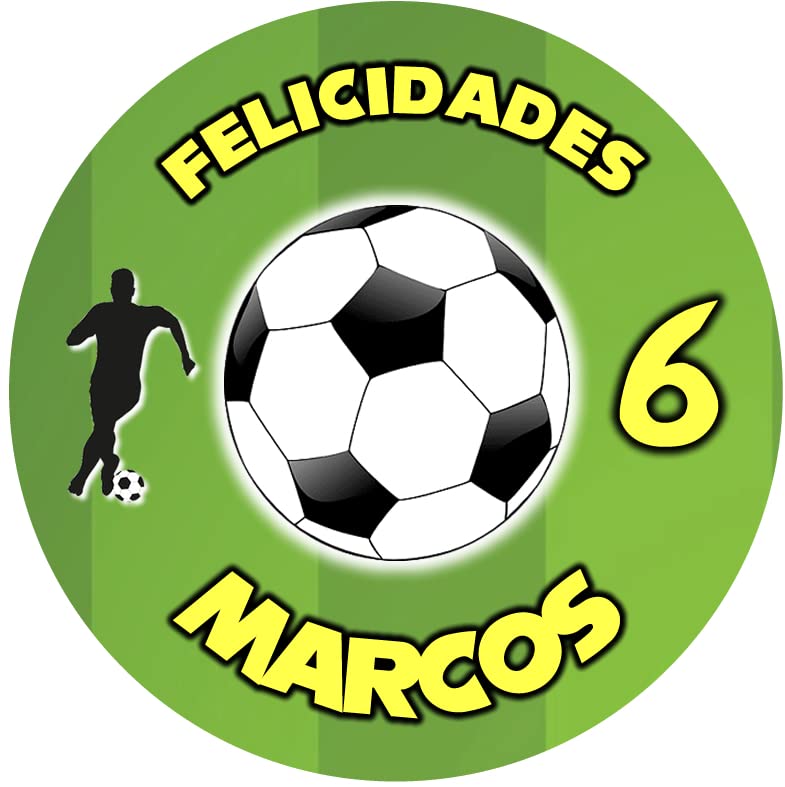 Genérico OBLEA de Campo Futbol Redonda Personalizada para Pastel o Tarta, Papel Comestible Decoracion Cumpleaños, Obleas Comestibles Torta Redondo - Vegano y Sin Gluten