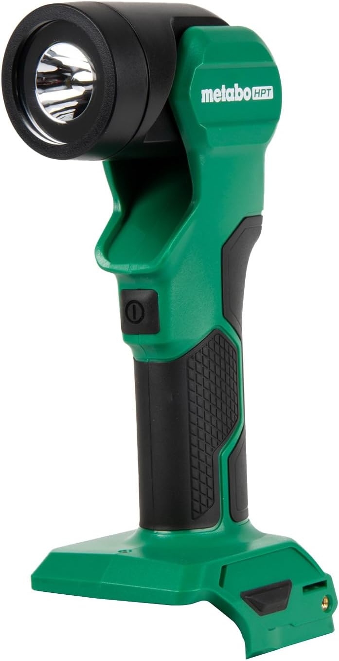 Metabo HPT 18V MultiVolt Cordless LED Flash Light, 250 Lumens High Output, 120 Lumens Low Output, 6 Angle Settings, Long Lasting Light, Compact & Lightweight, Tool Body Only, UB18DEQ4