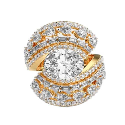 Bague cocktail halo en moissanite et argent 925 fait main pour femme LKJR_0430
