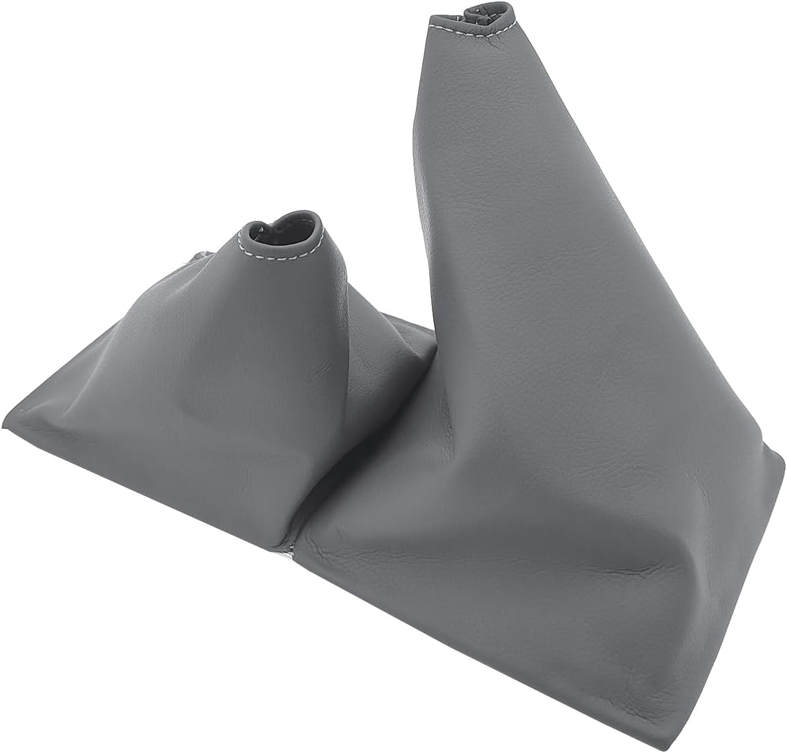 Gray Manual Shift Boot Cover, PU Leather Car Shifter Dust Cover Fits for 1984-1989 Toyota 4Runner Pickup 4x4 5spd (Only for 11.5" Length Frame)