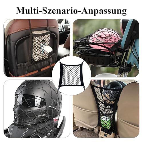 Gepäcknetz Gahrrad, Strapazierfähiges Elastisches Netz für Fahrradkorb Hinten, Fahrradkorb Netz für Fahrräder, Elektroroller und Autos, Sichere Aufbewahrungsnetz für Helme und Ausrüstung 30 x 30 cm