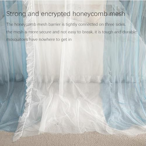 Mosquitera para cama de estilo princesa azul para decorar dormitorios amplios 3