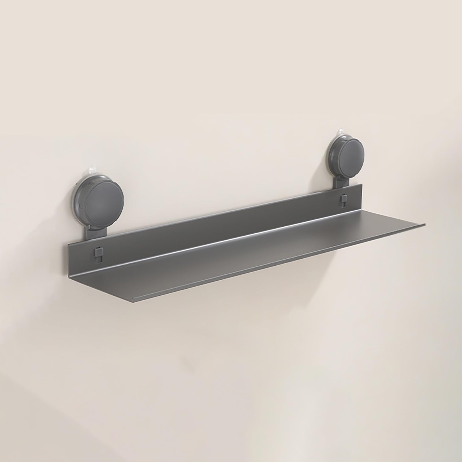 HTLTGBAM Vacuum Shower Caddy Suction Cup Minimalist Style Bathroom Shelves with Large Capacity Detachable And Movable Gray 50cm