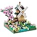 Architecture River Windmill Sakura Tree Plants Set Building Bricks Toy Trees Flowers for Girls, a Creative DIY Cherry Blossom Micro Block Model Kit Gift for Kids and Adults (600 pcs with 2 Figure)