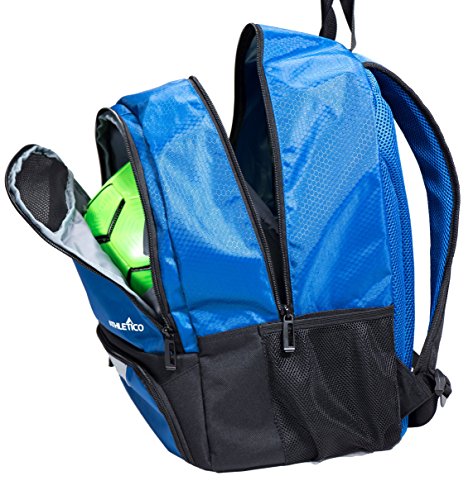 Athletico Youth Soccer Bag - Soccer Backpack & Bags for Basketball, Volleyball & Football | Includes Separate Cleat and Ball Compartment (Blue) by Athletico - Image 5