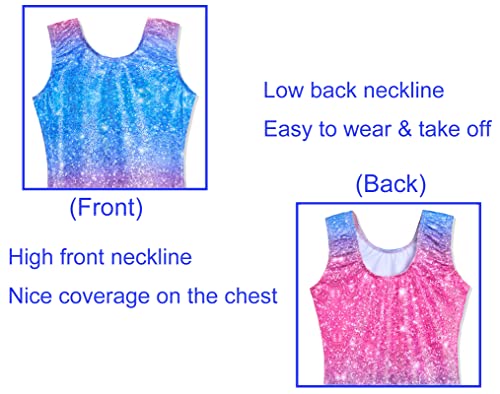 Image of Domusgo Gymnastics Leotards for Girls Sparkly One Piece Biketard Size 1-10Y