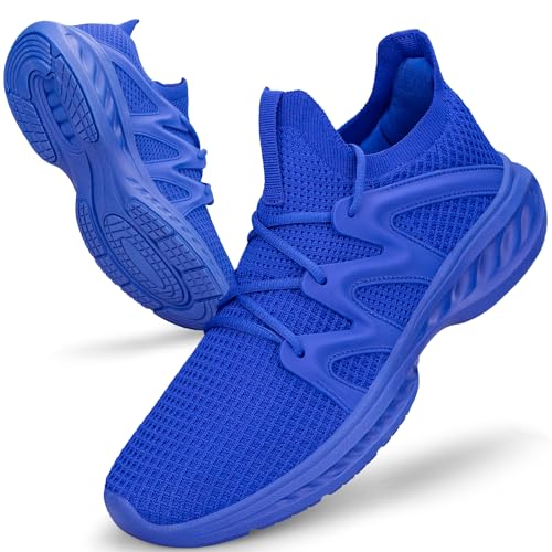Image of Pujcs Men's Slip On Walking Shoes - Lightweight Breathable Mesh Sneakers for All Day Standing,Non Slip Shock Absorbing Athletic Footwear for Gym,Travel & Work